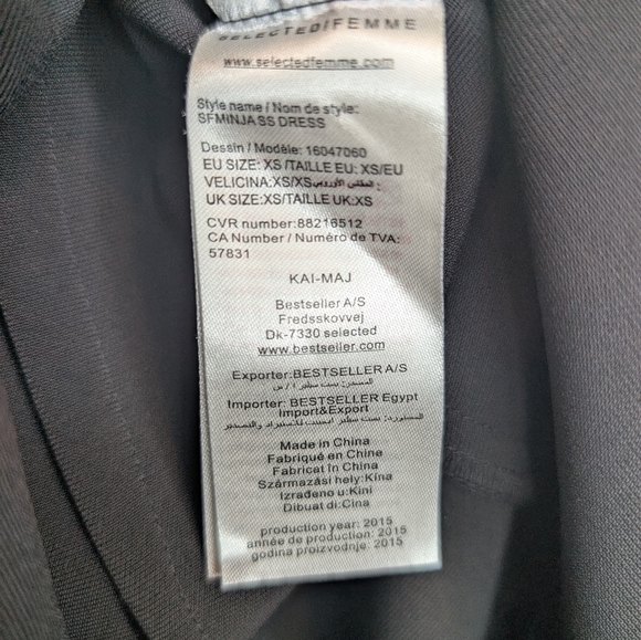 NWT Vintage Y2K 2005 Selected Femme XS Ruffle Bottom Little Black Dress - Picture 8 of 12